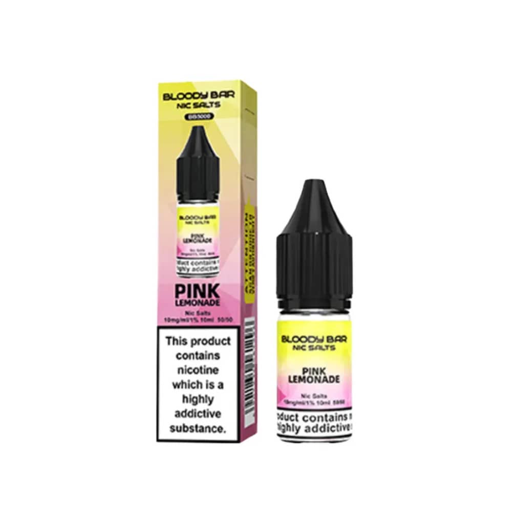 Bloody Bar Nic Salts e liquids 10ml Box of 10 Pink Lemonade 10mg
