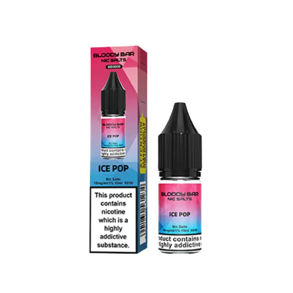 Bloody Bar Nic Salts e liquids 10ml Box of 10 Ice Pop 20mg