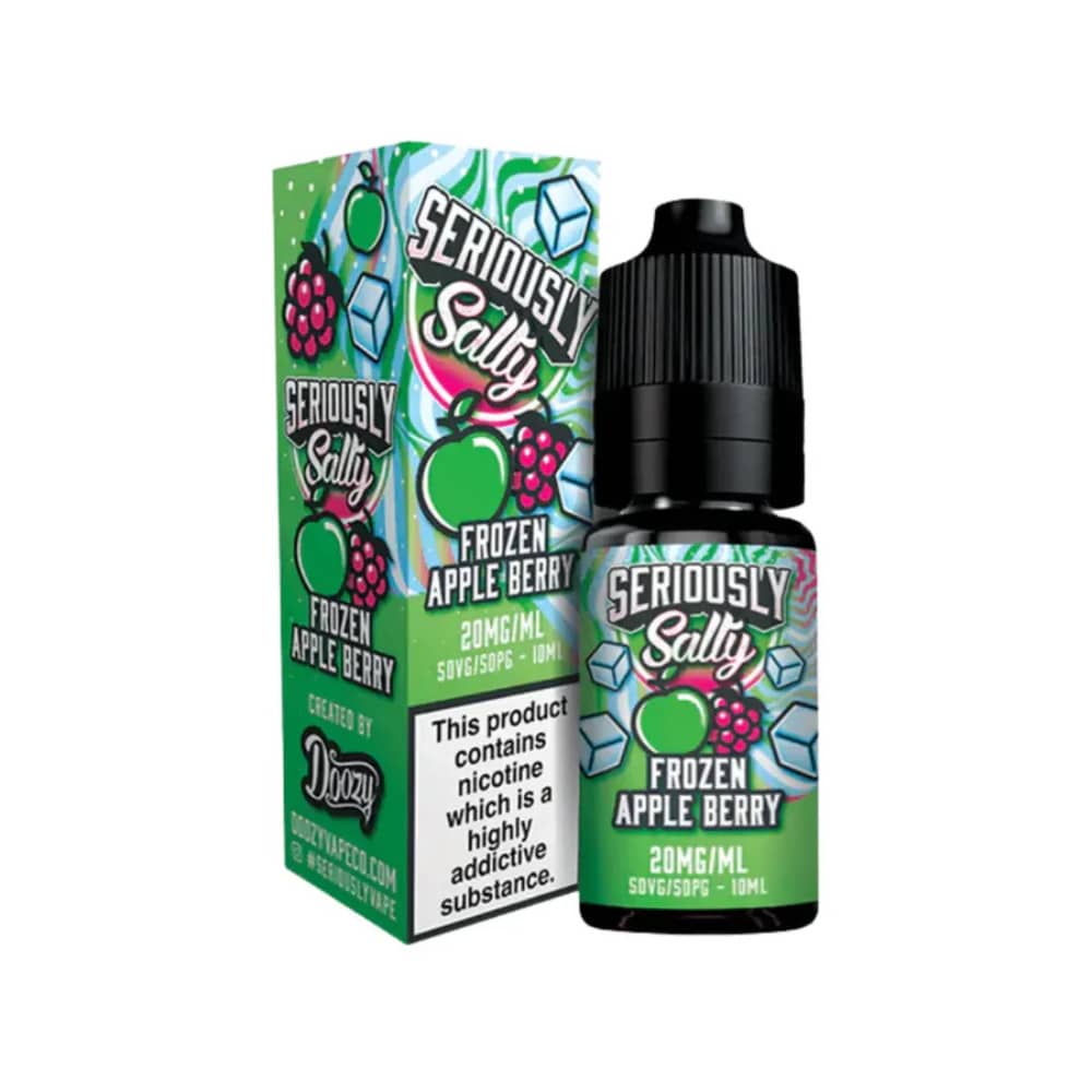 Doozy Seriously Salty Nic Salts e liquids 10ml Box of 10 Frozen Apple Berry 10mg