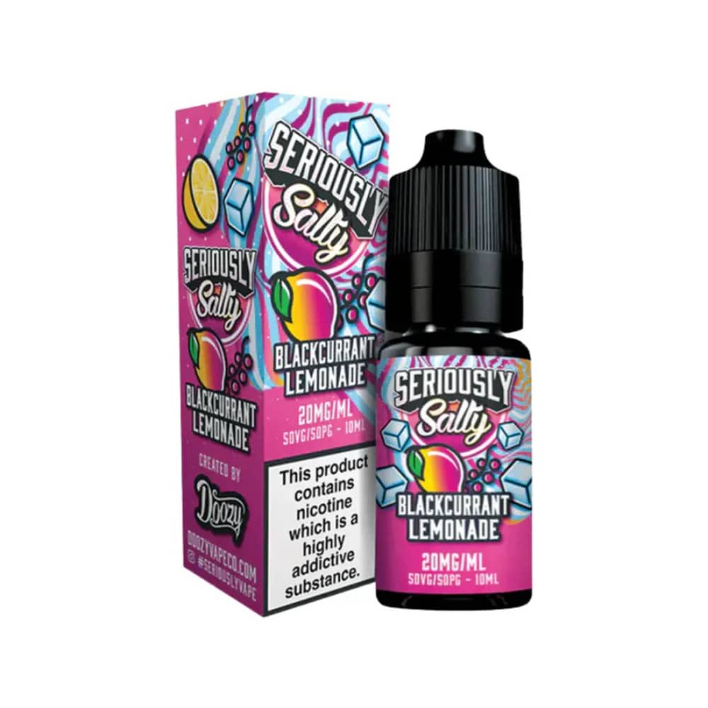 Doozy Seriously Salty Nic Salts e liquids 10ml Box of 10 Blackcurrant Lemonade 20mg