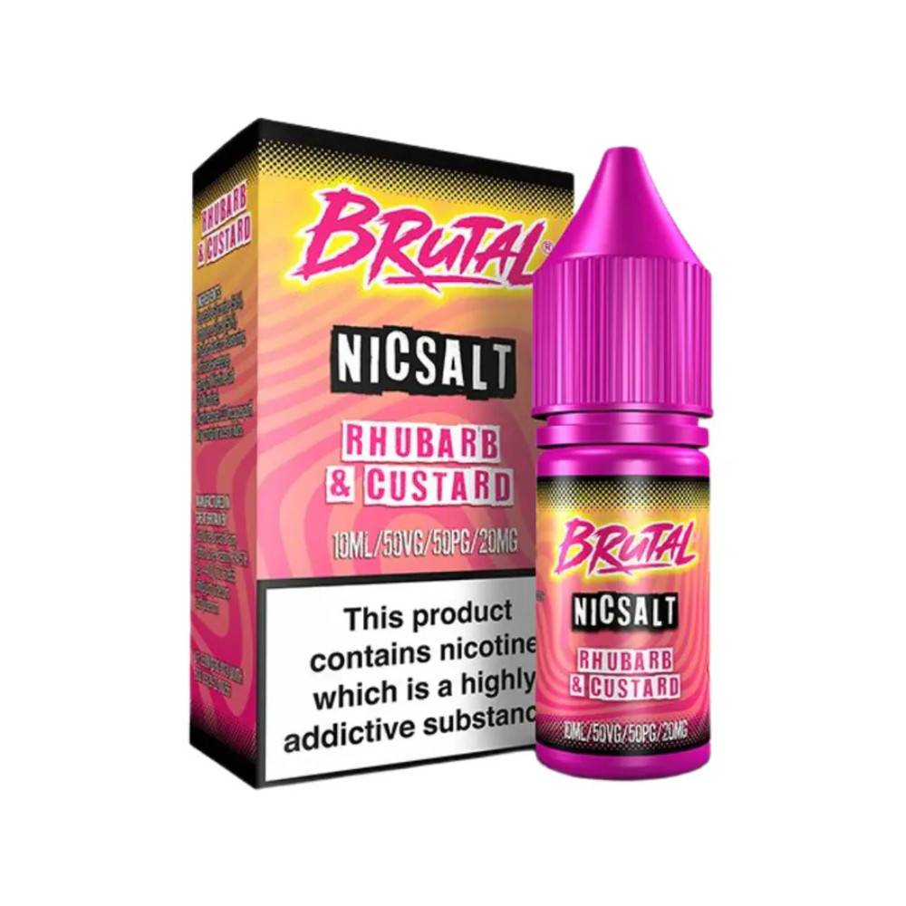 Just Juice Brutal Nic Salts e liquids 10ml Box of 5 Rhubarb & Custard 10mg
