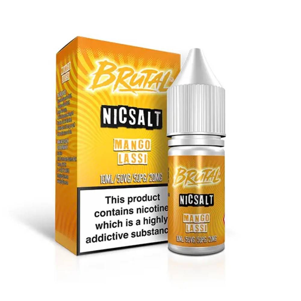 Just Juice Brutal Nic Salts e liquids 10ml Box of 5 Drinks Mango Lassi 10mg