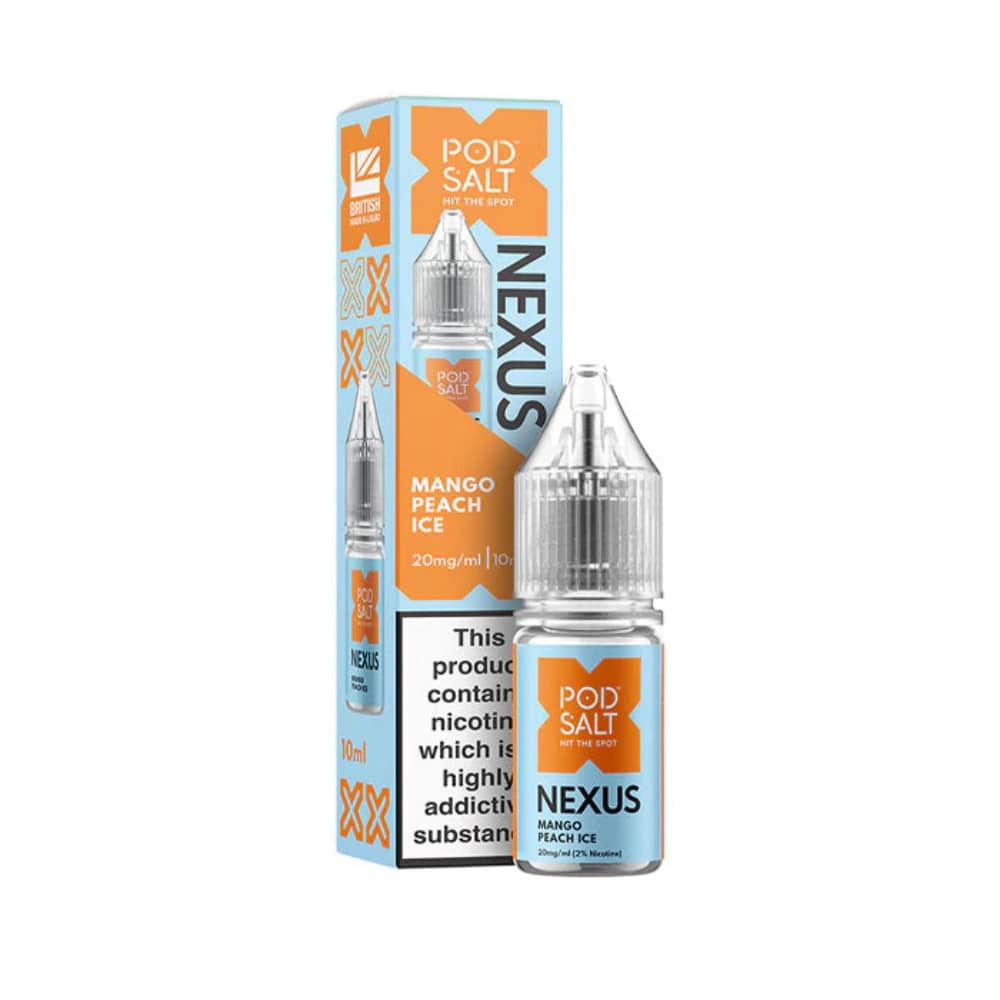 Pod Salt Nexus e liquids 10ml Box of 10 Mango Peach Ice 20mg