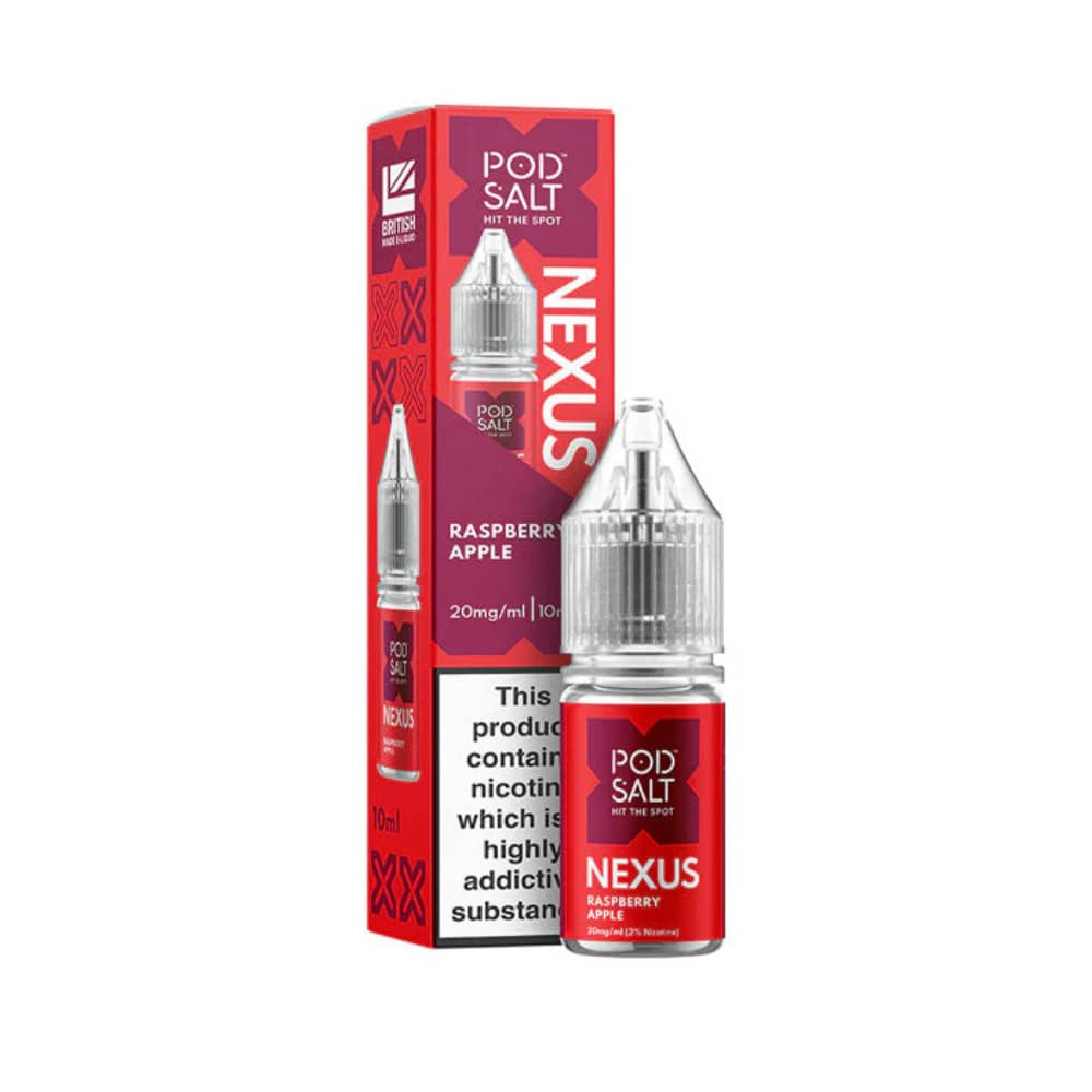 Pod Salt Nexus e liquids 10ml Box of 10 Raspberry Apple 20mg