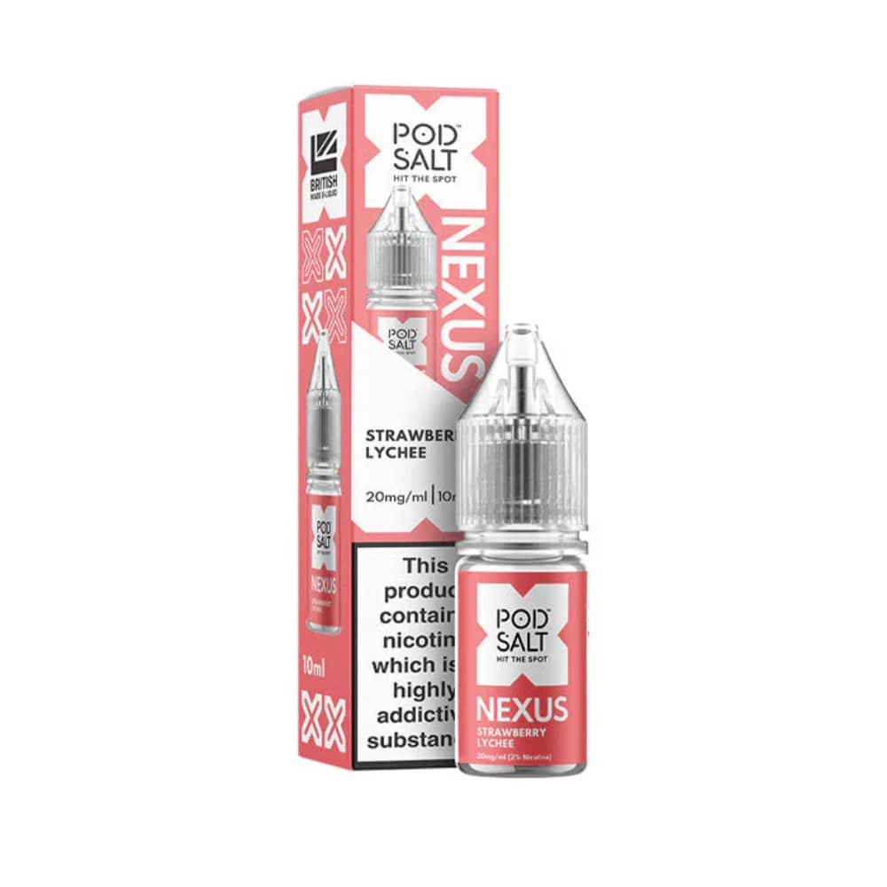 Pod Salt Nexus e liquids 10ml Box of 10 Strawberry Lychee 20mg