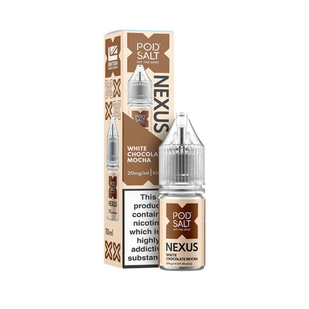 Pod Salt Nexus e liquids 10ml Box of 10 White Chcolate Mocha 20mg