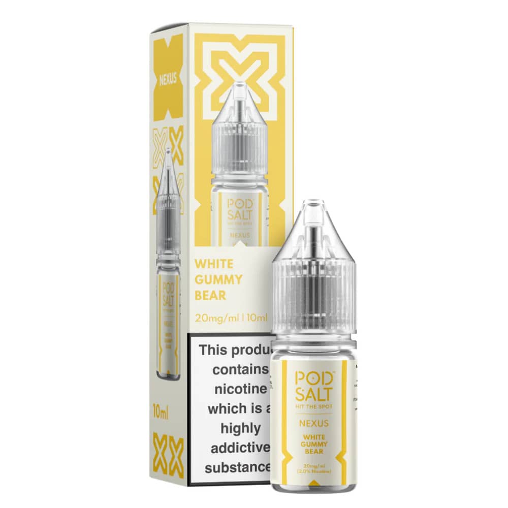 Pod Salt Nexus e liquids 10ml Box of 10 White Gummy Bear 20mg
