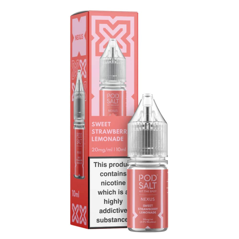 Pod Salt Nexus e liquids 10ml Box of 10 Sweet Strawberry Lemonade 20mg