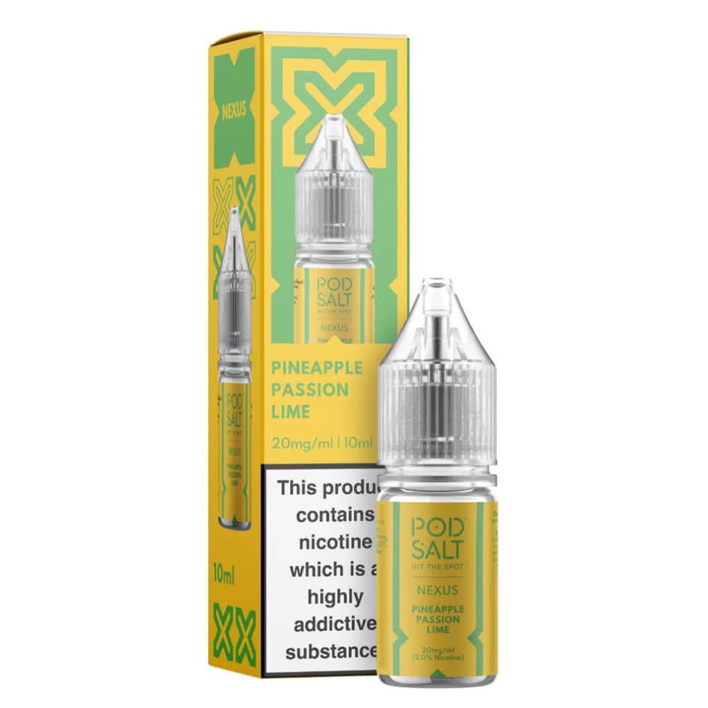 Pod Salt Nexus e liquids 10ml Box of 10 Pineapple Passion Lime 10mg