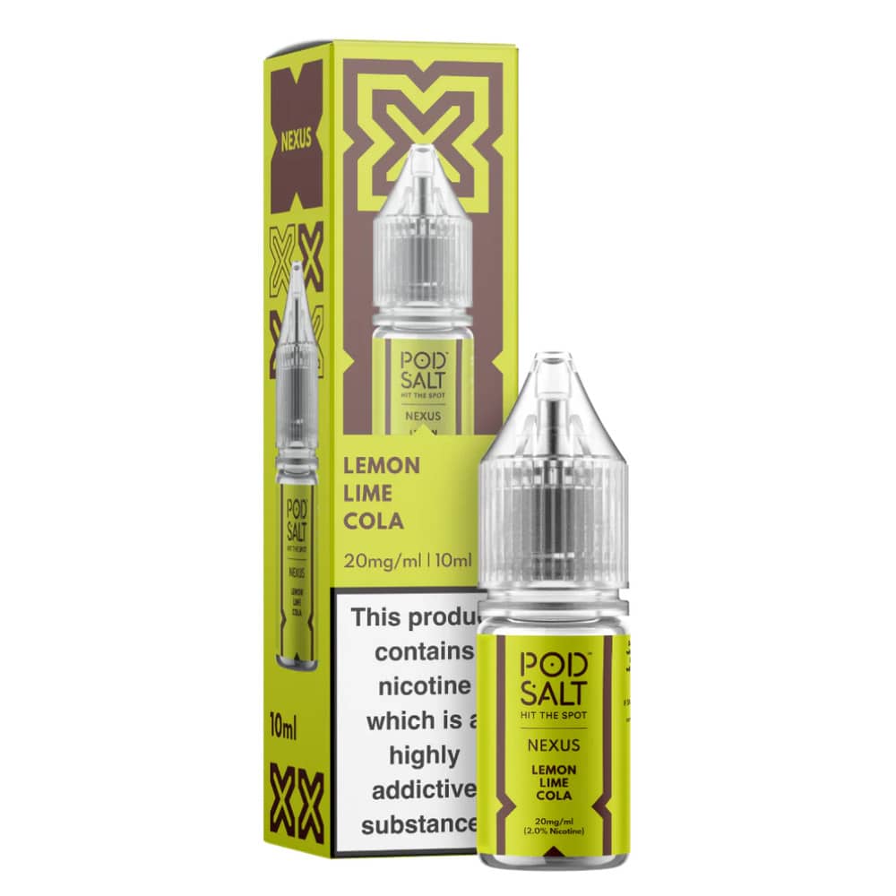 Pod Salt Nexus e liquids 10ml Box of 10 Lemon Lime Cola Ice 20mg