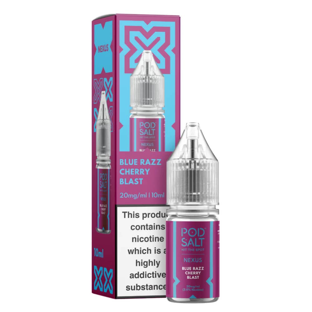 Pod Salt Nexus e liquids 10ml Box of 10 Blue Razz Cherry Blast 20mg