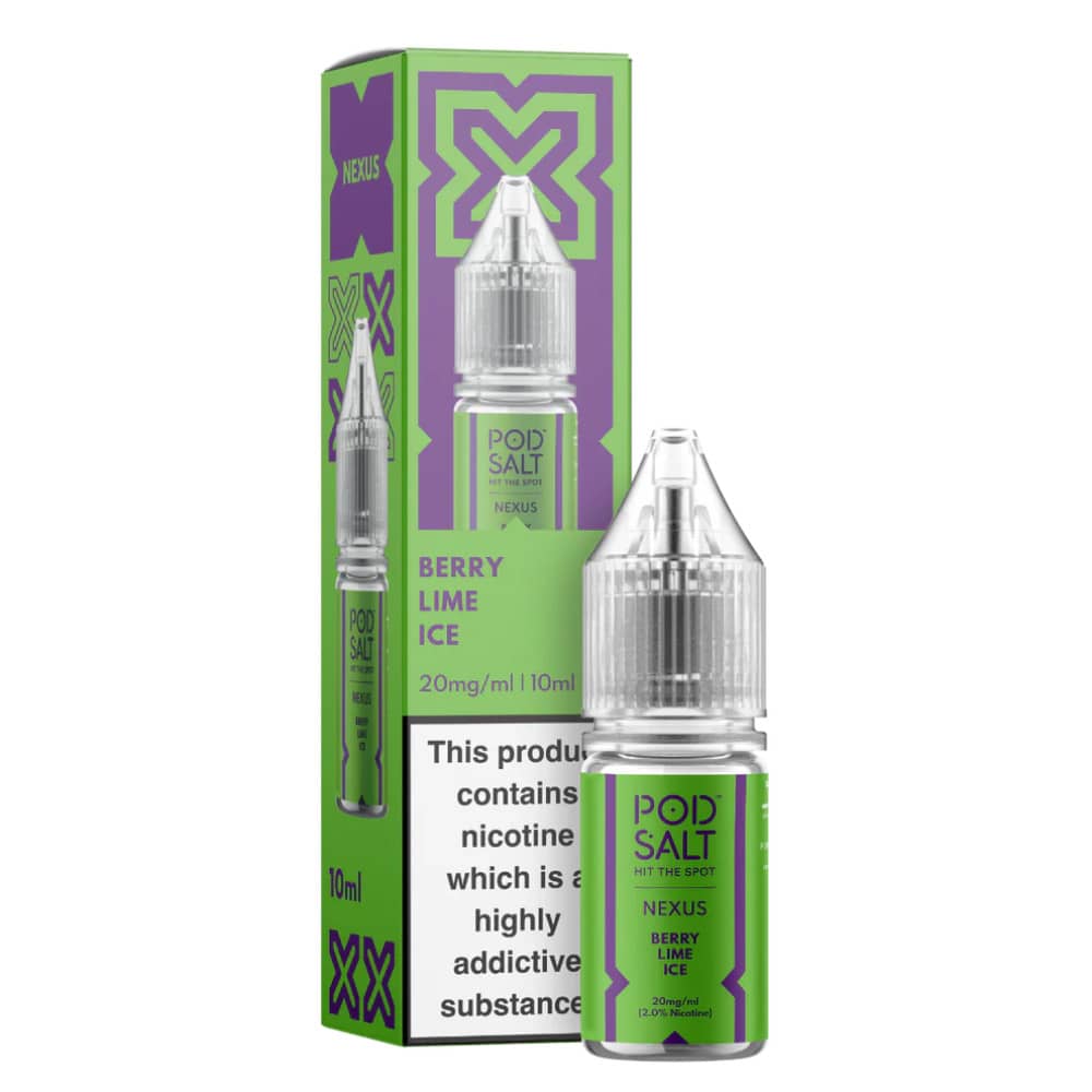 Pod Salt Nexus e liquids 10ml Box of 10 Berry Lime Ice 20mg