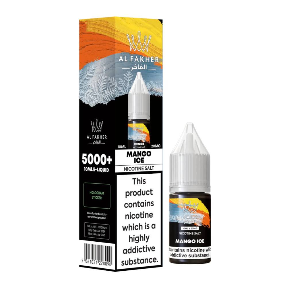 Al Fakher Nic Salts e liquids 10ml Box of 10 Mango Ice 10mg