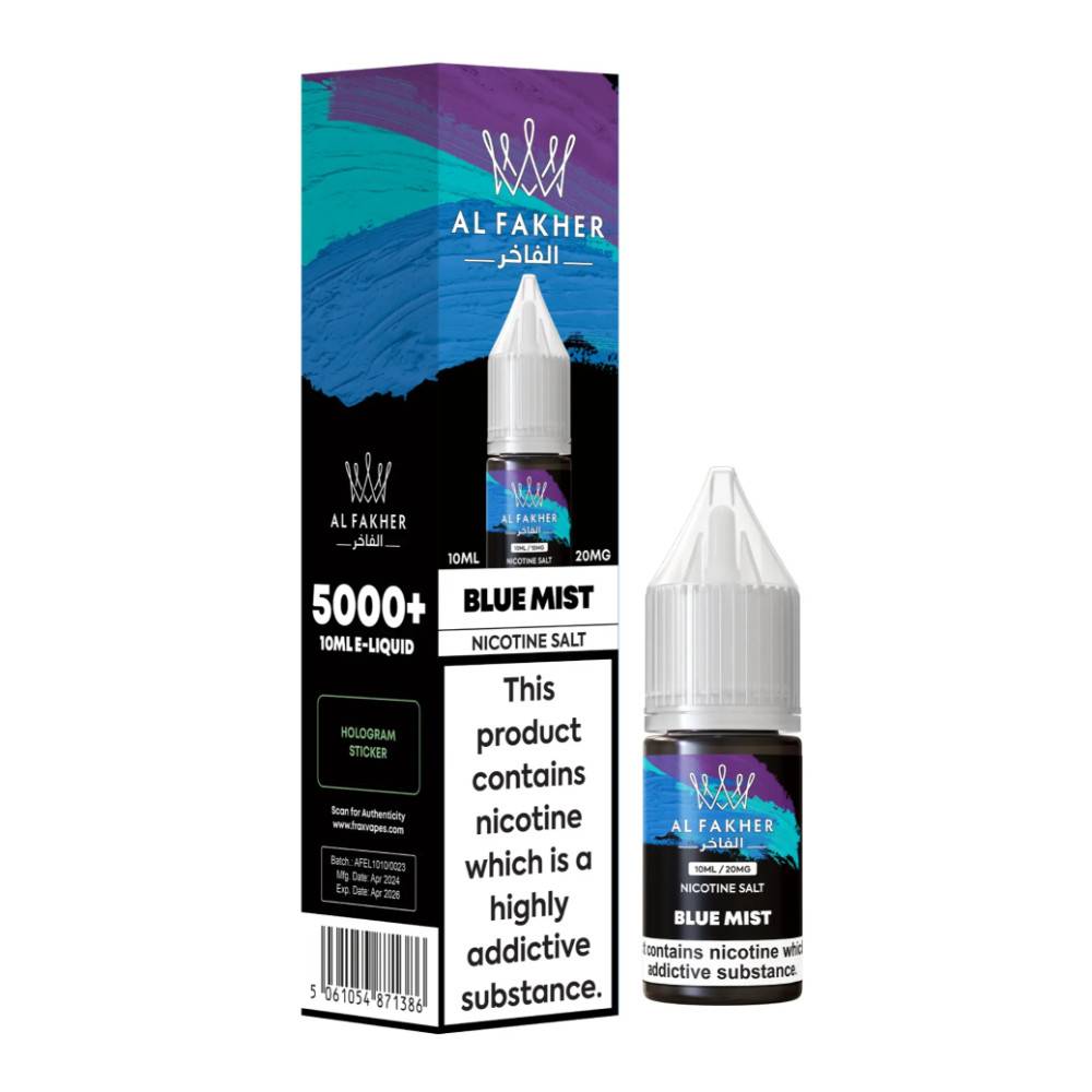 Al Fakher Nic Salts e liquids 10ml Box of 10 Blue Mist 20mg