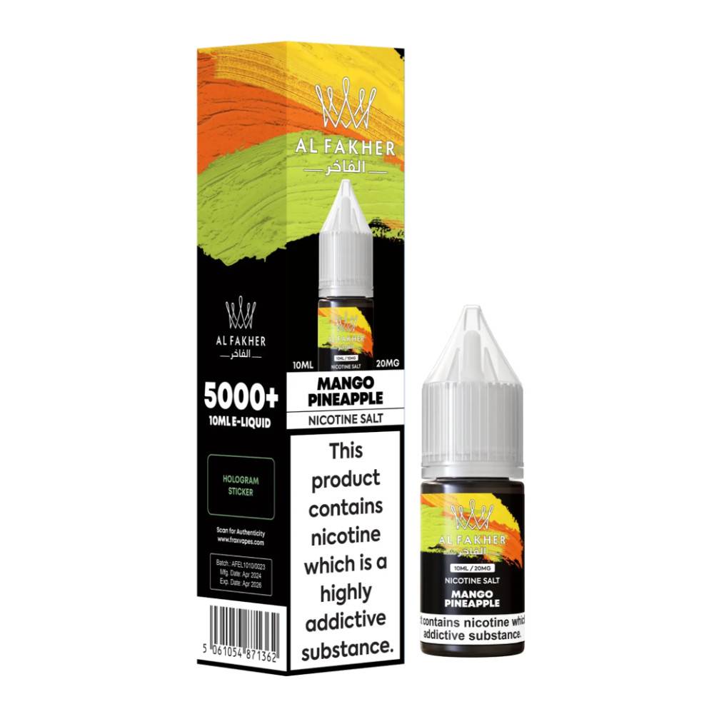 Al Fakher Nic Salts e liquids 10ml Box of 10 Mango Pineapple 20mg