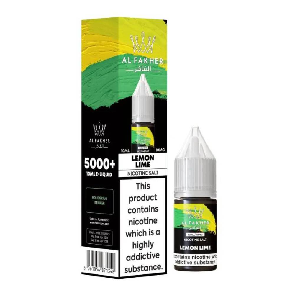 Al Fakher Nic Salts e liquids 10ml Box of 10 Lemon Lime 20mg