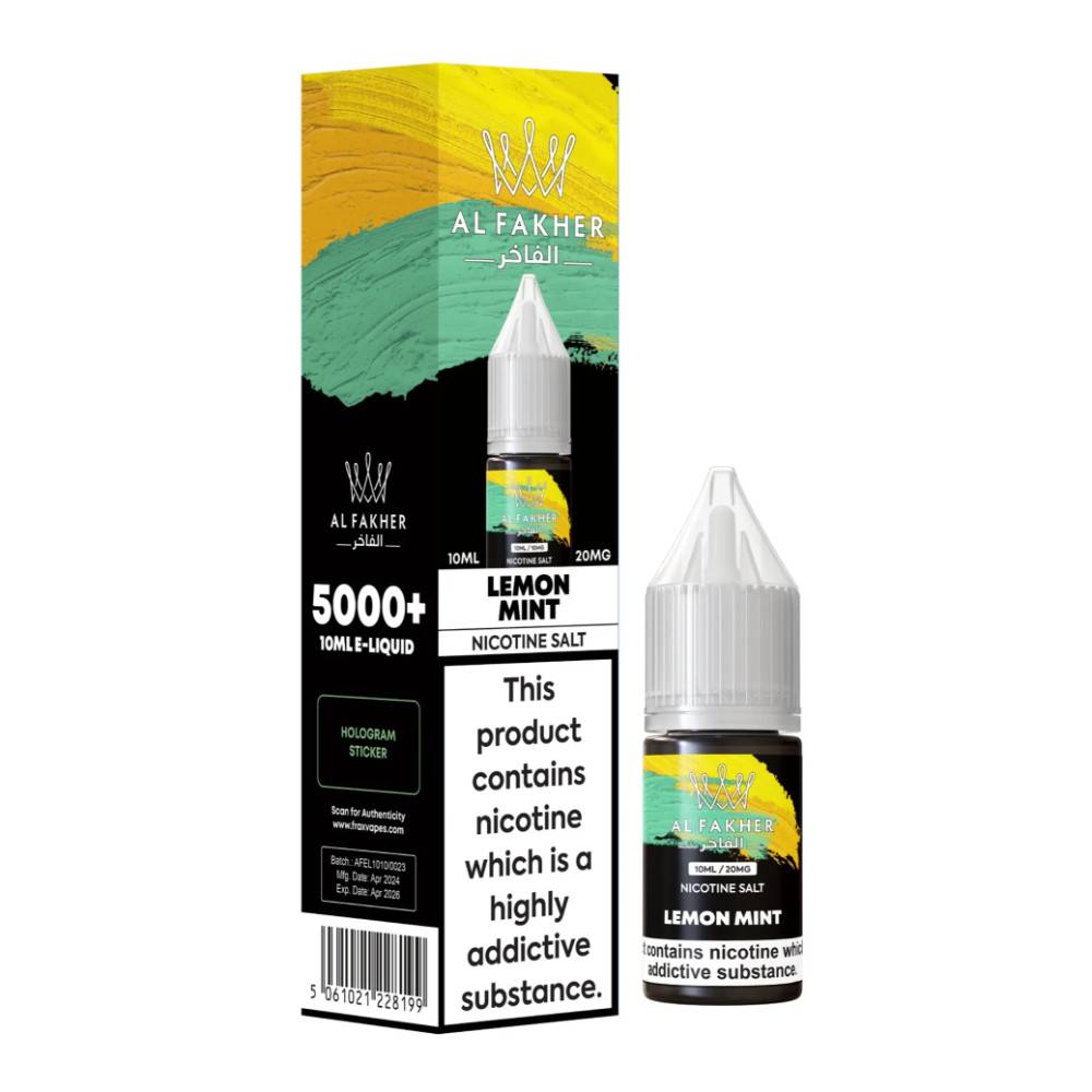 Al Fakher Nic Salts e liquids 10ml Box of 10 Lemon Mint 20mg
