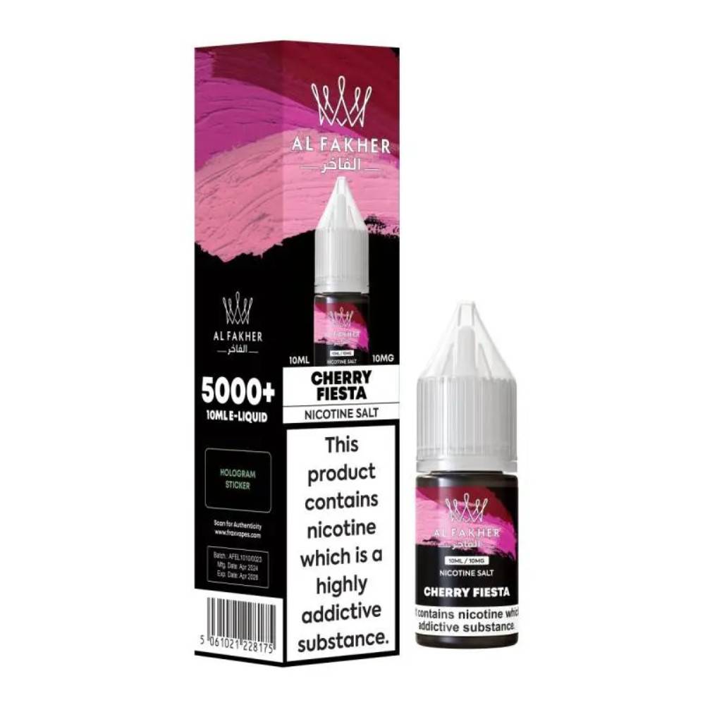 Al Fakher Nic Salts e liquids 10ml Box of 10 Cherry Fiesta 10mg