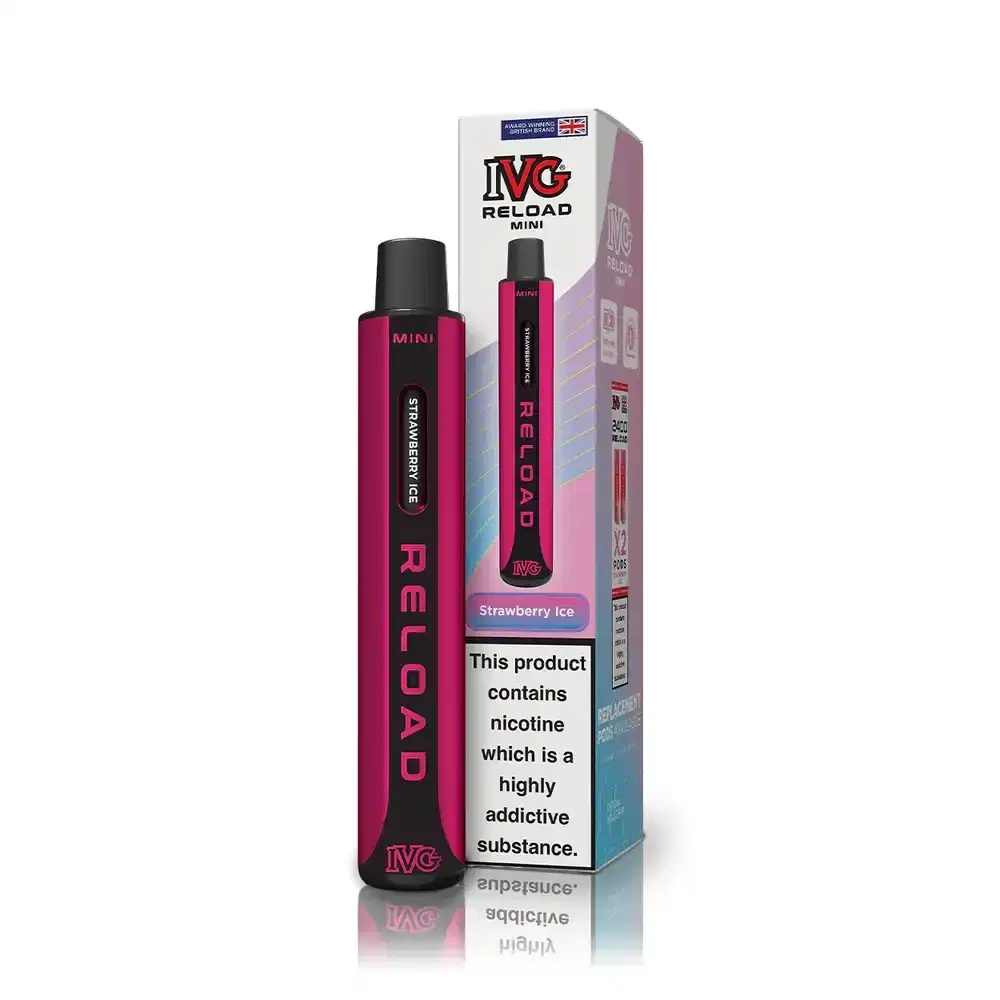 IVG Reload Mini 600 Vape Kit Box of 10 Strawberry Ice