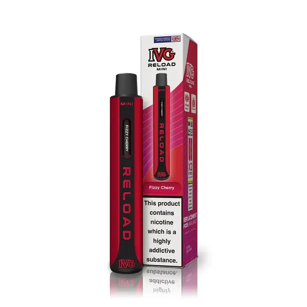 IVG Reload Mini 600 Vape Kit Box of 10 Fizzy Cherry