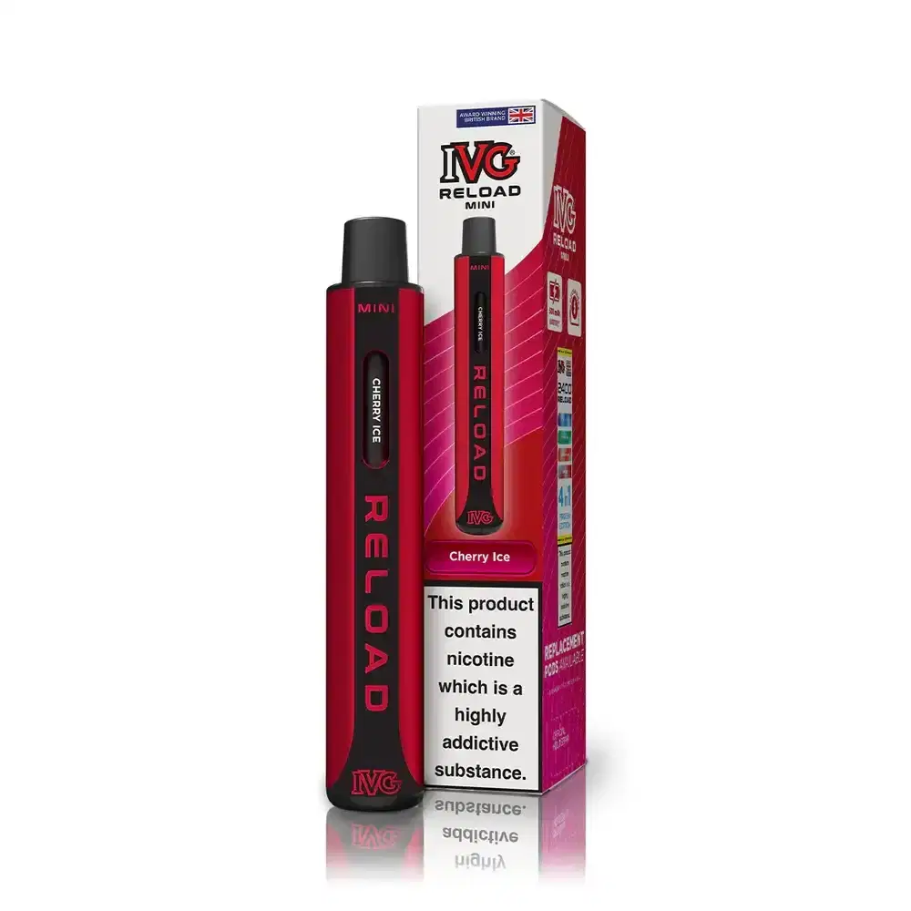 IVG Reload Mini 600 Vape Kit Box of 10 Cherry Ice